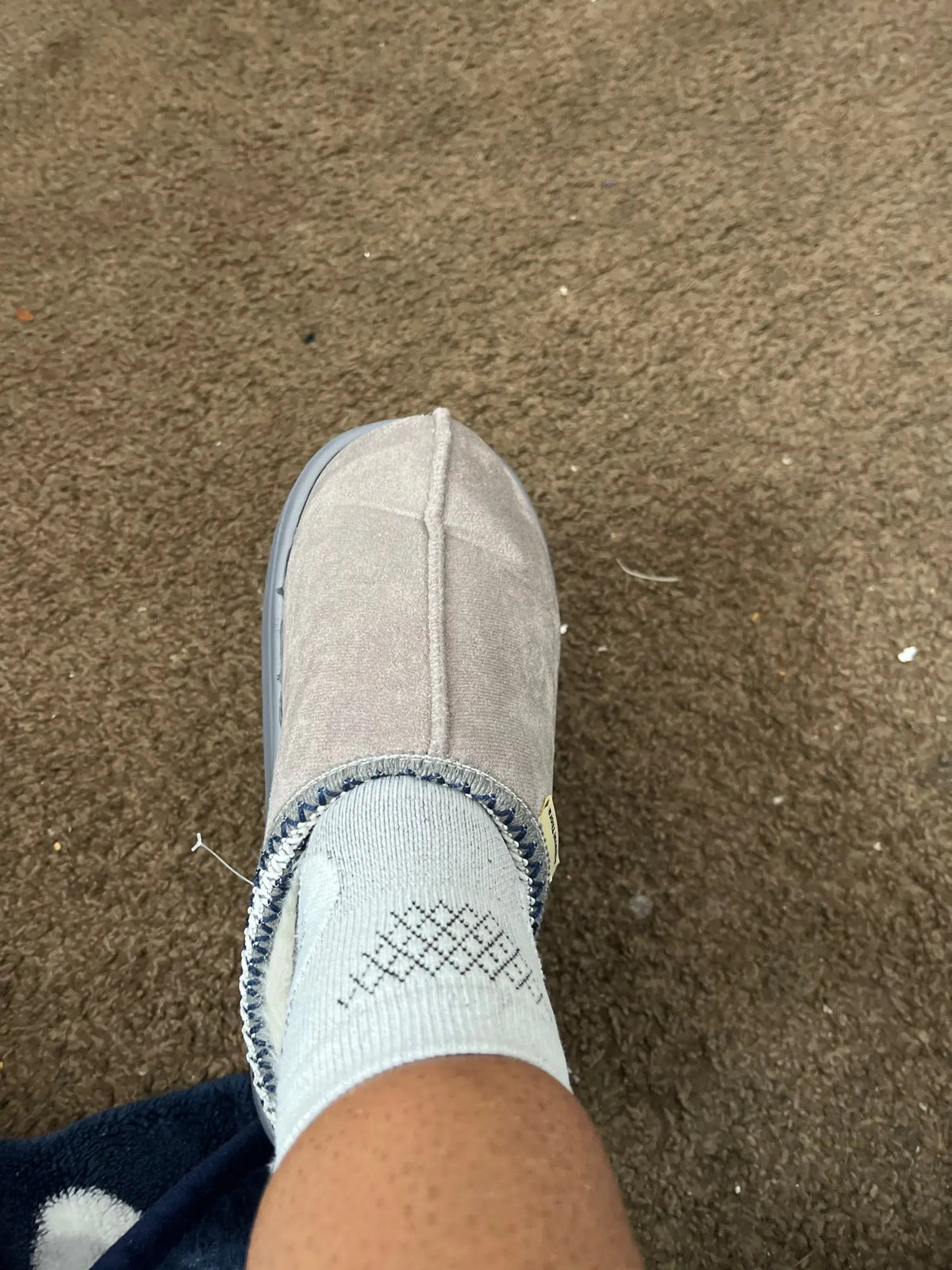 Women plush slipper boots flat anti-slip warm indoor winter