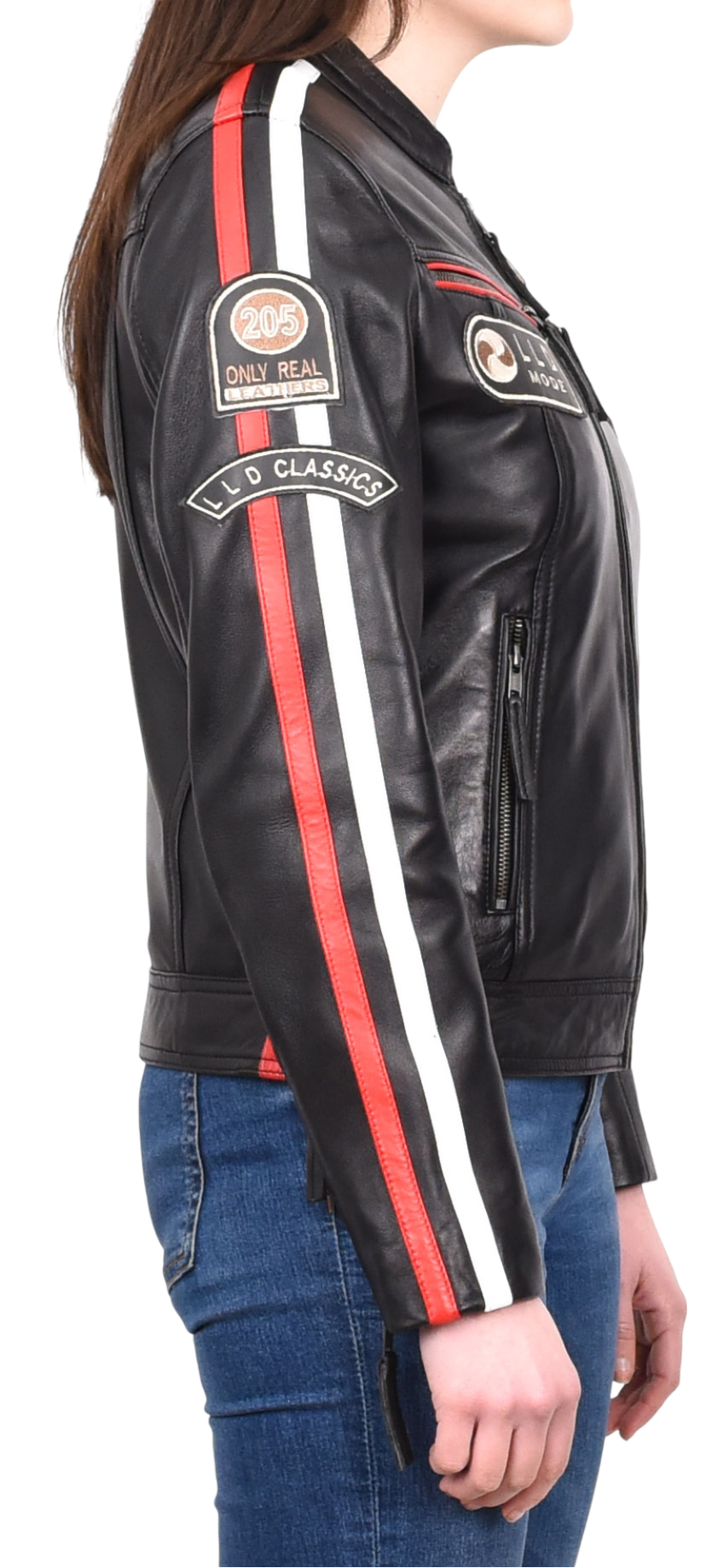 Women's Leather Jacket | Black Motorcycle Biker Style | Cafe Racer Design