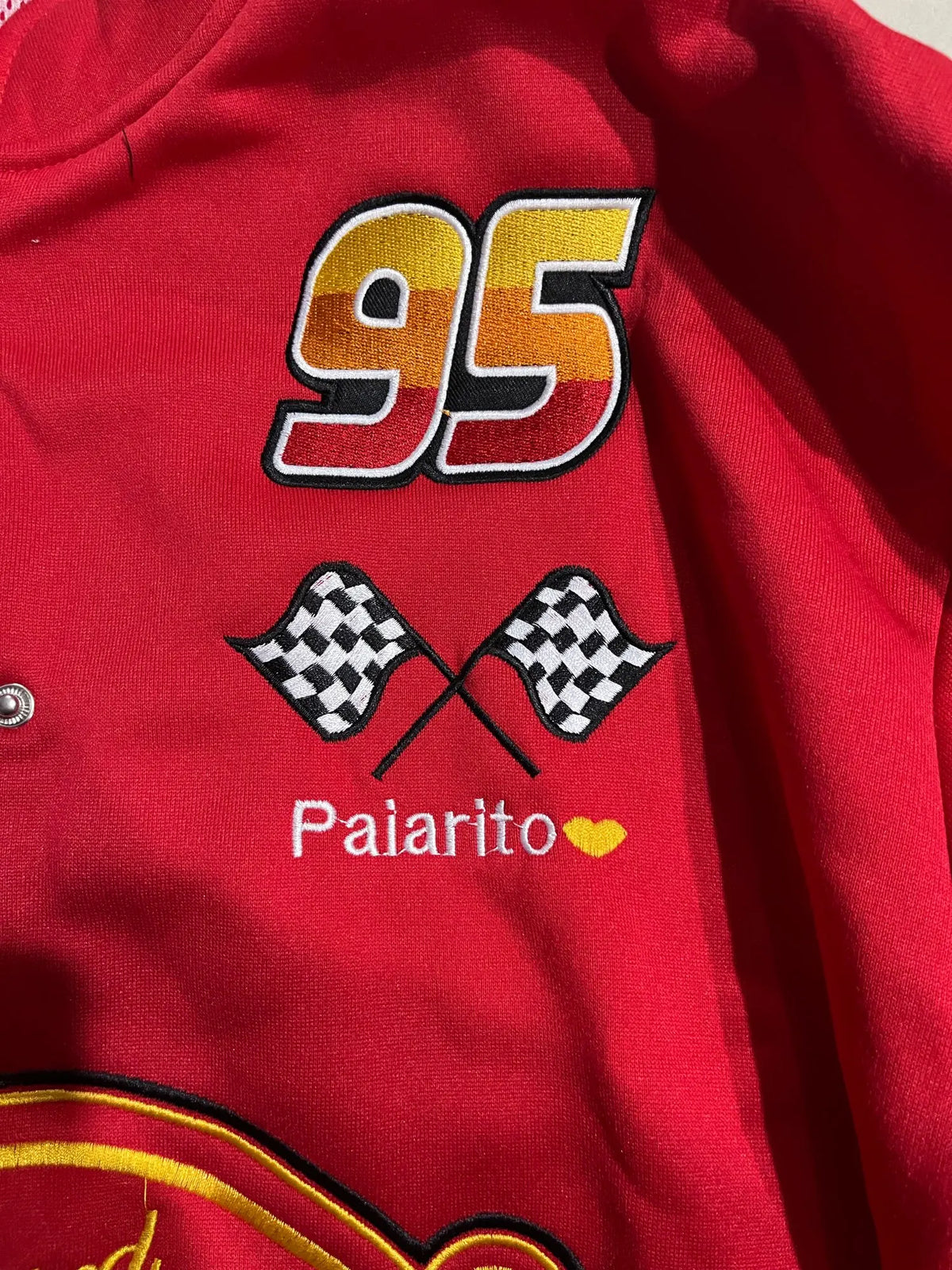 Women's Racing Jacket | Retro Motorsport, Baseball Style | Flame Print Design