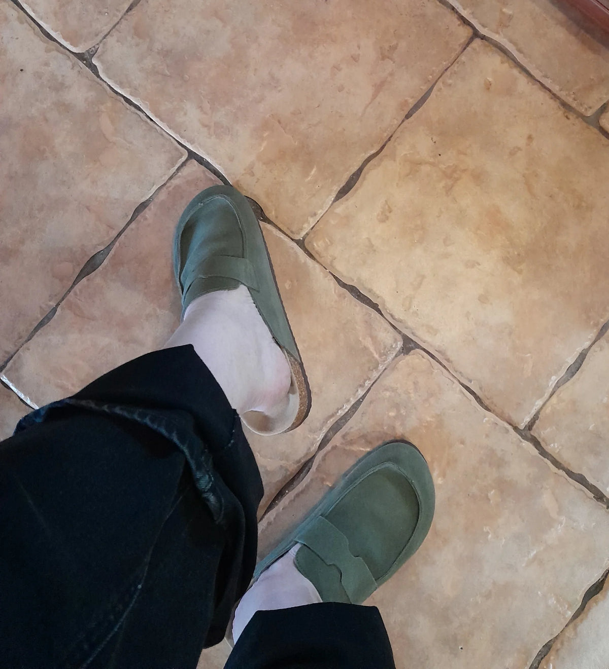 Diabetic Slippers Women | Suede Cork Clogs with Arch Support Non Slip