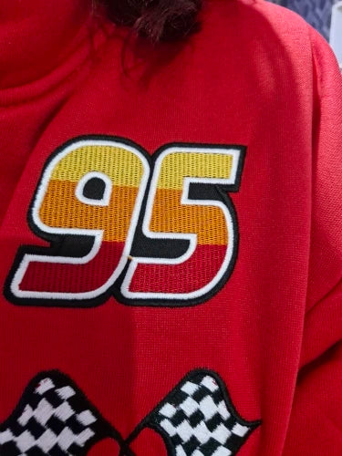 Women's Racing Jacket | Retro Motorsport, Baseball Style | Flame Print Design
