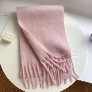Women's cashmere scarf | Soft, warm | Elegant fringe for winter