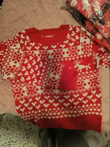Christmas Jumper | Womens Snowflake Knit Sweater, Festive Winter Pullover