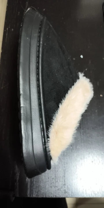 Women slipper boots fuzzy warm indoor anti-slip flat pull-on