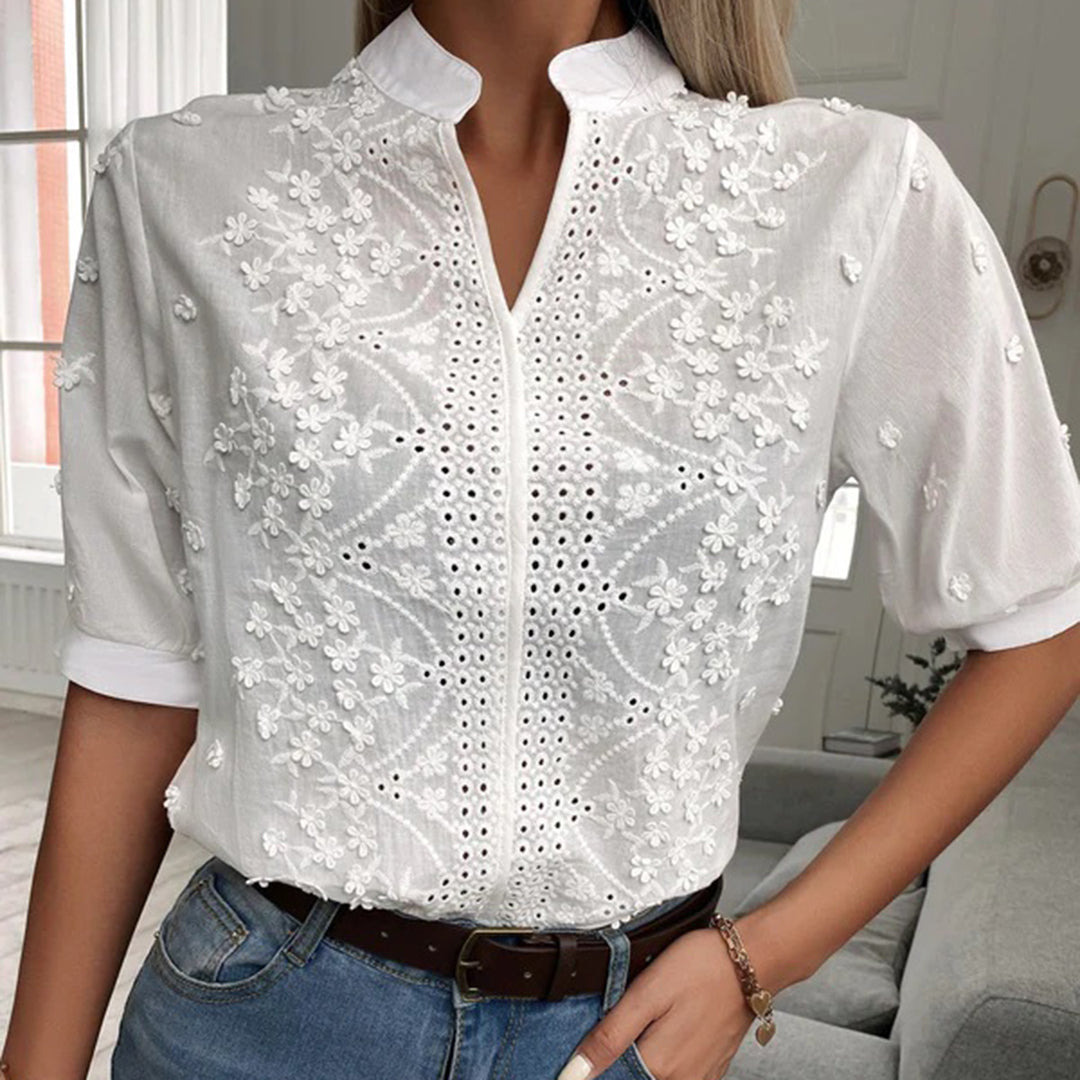 Lace Top | Women’s Elegant Style | Long Sleeve Sheer Blouse