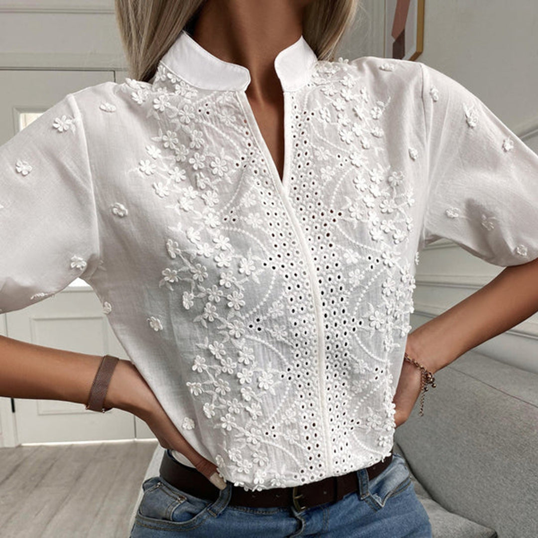Lace Top | Women’s Elegant Style | Long Sleeve Sheer Blouse