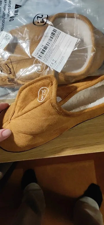 Men's Diabetic Slippers | Wide Fit, Suede Leather | Warm Plush, Non Slip Sole