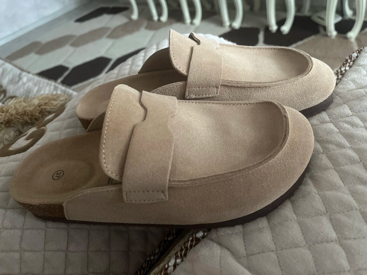 Diabetic Slippers Women | Suede Cork Clogs with Arch Support Non Slip