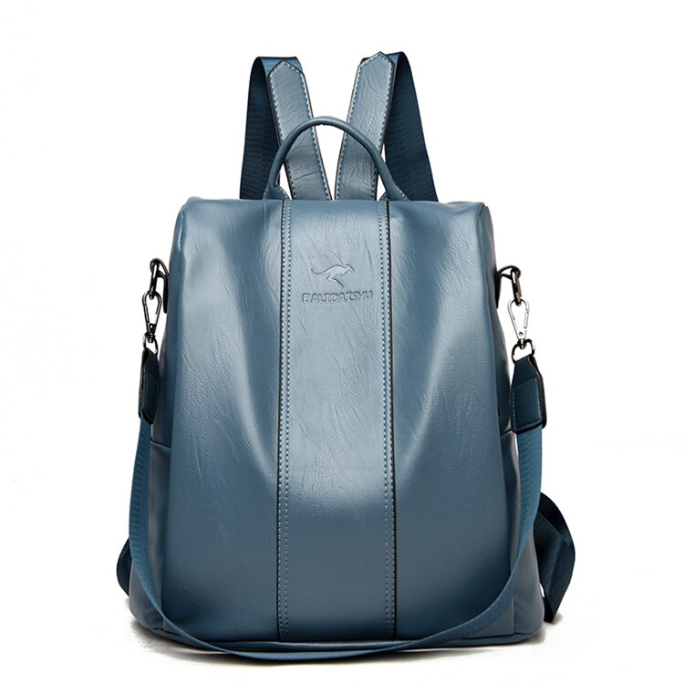 Women's Backpack | Black Leather, Antitheft, Vintage
