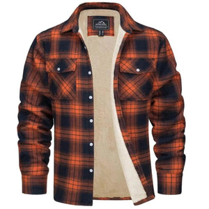 Men’s Shirt Jacket | Sherpa Lined, Plaid Flannel | Warm
