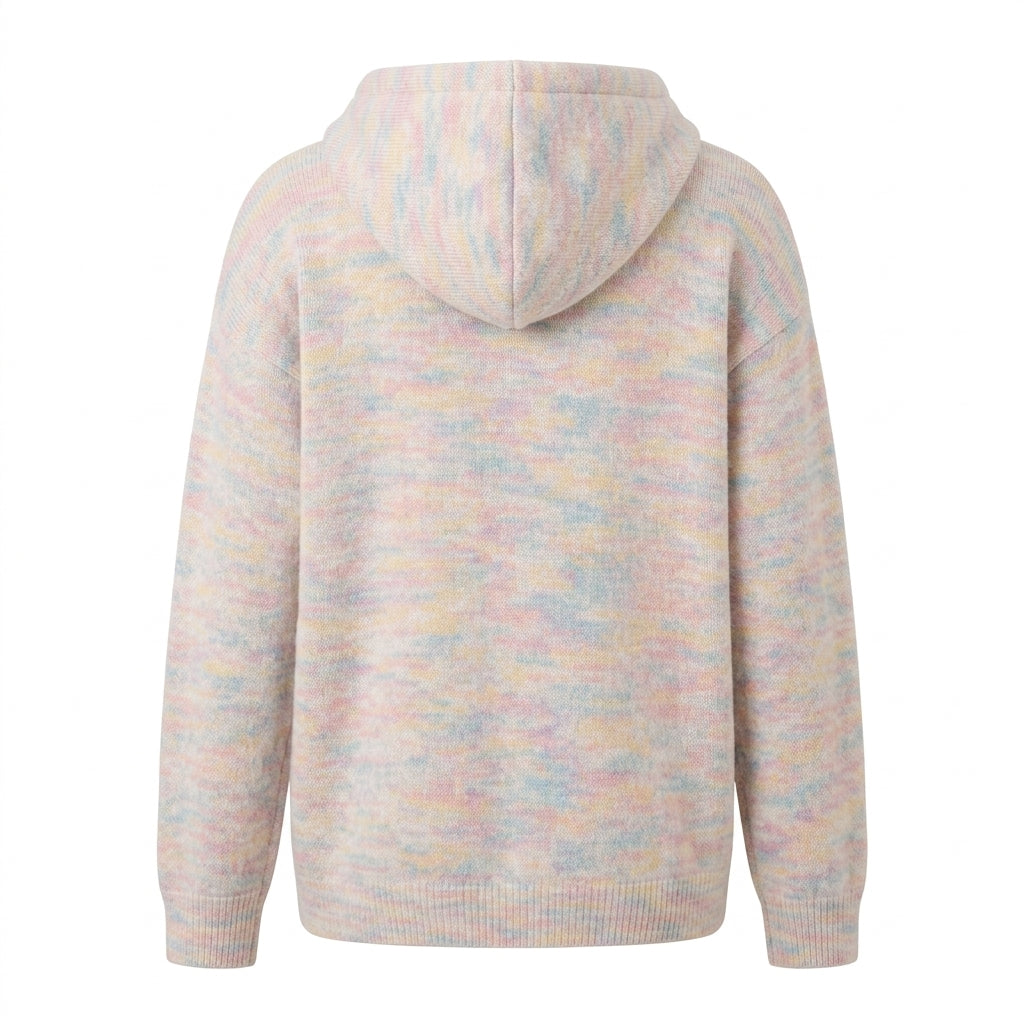 Women's Knit Hoodie | Striped, Colorful, Zip Pockets