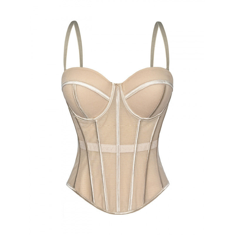 Corset Top | Black mesh crop top | Sheer, slim fit, sexy lingerie