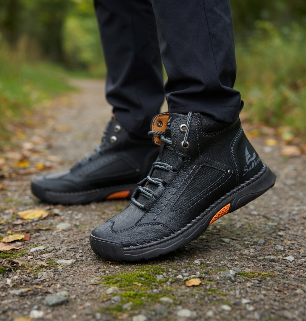 Waterproof Men's Ankle Boots - Non-Slip Sole - Rugged Grip
