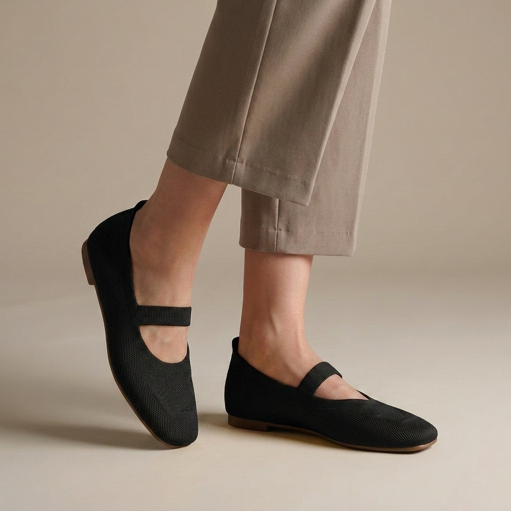 Ballerina Flats | Knitted Mesh Mary Jane, All-Day Comfort