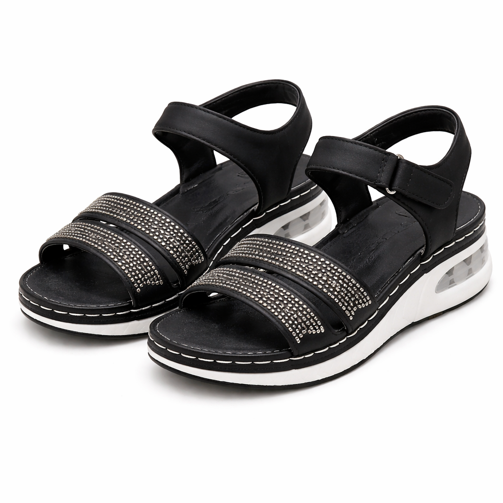 Women's Wedge Sandals | Rhinestone Straps | Comfort, Gladiator Style