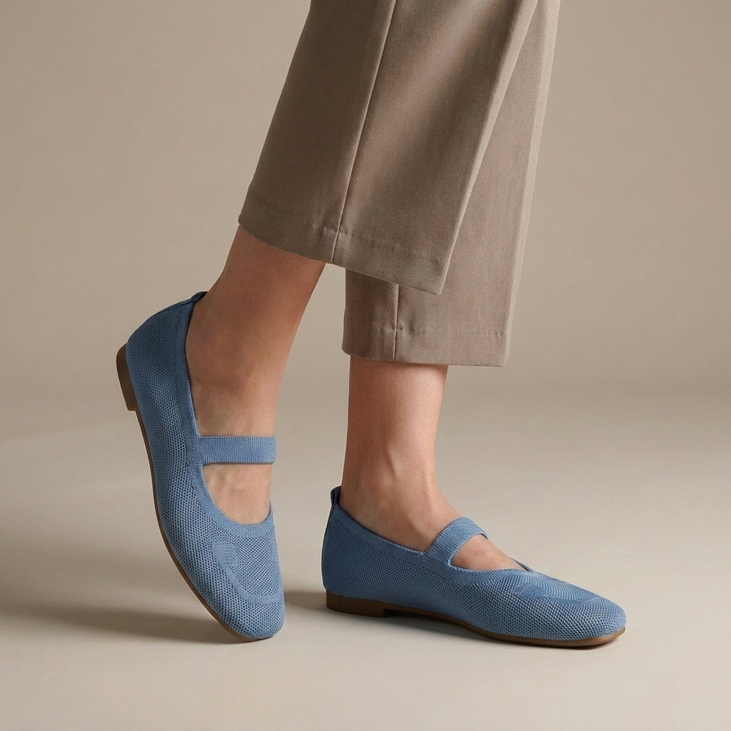 Ballerina Flats | Knitted Mesh Mary Jane, All-Day Comfort