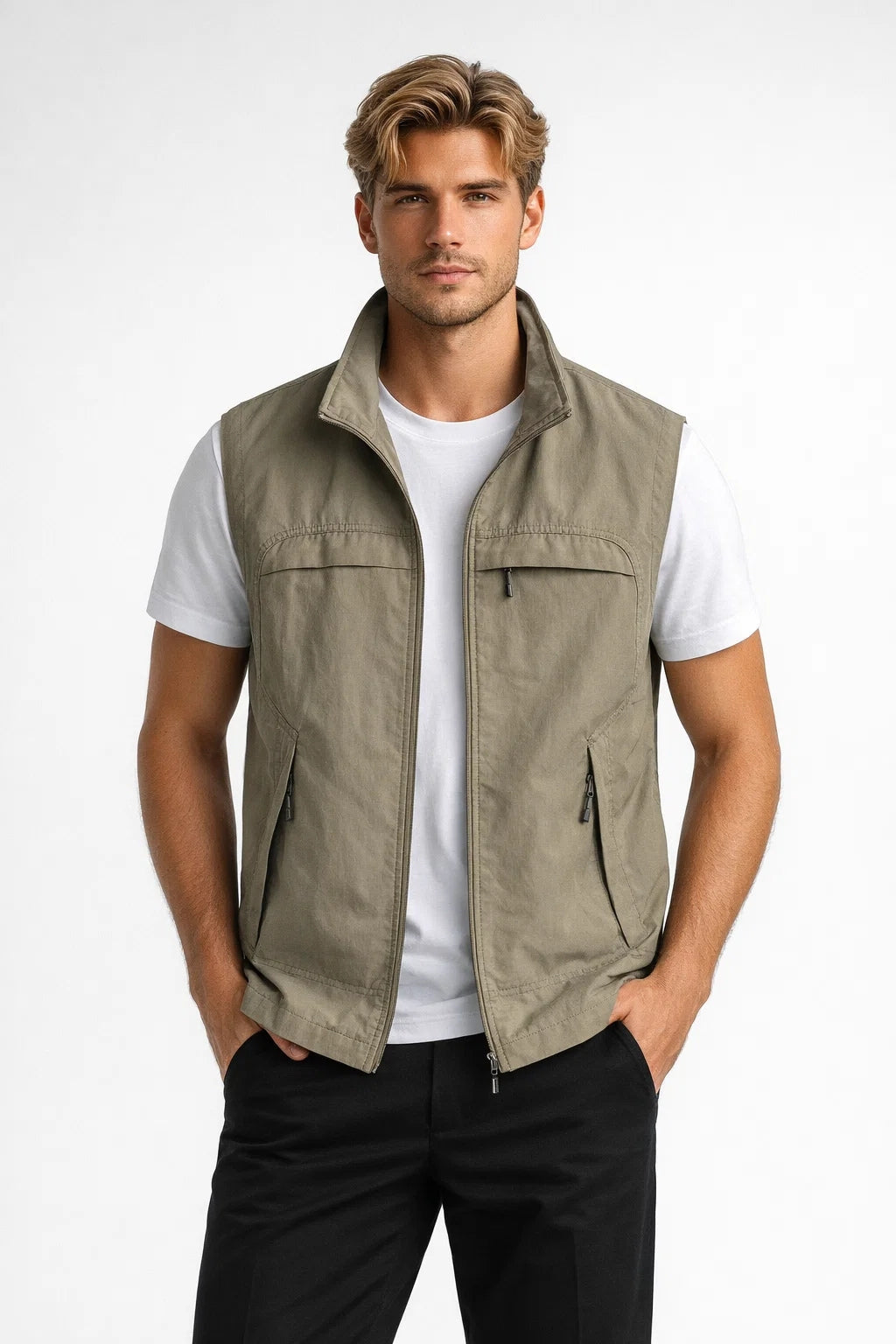 Mens Bodywarmer | Lightweight, Stand Collar | Casual Outdoor