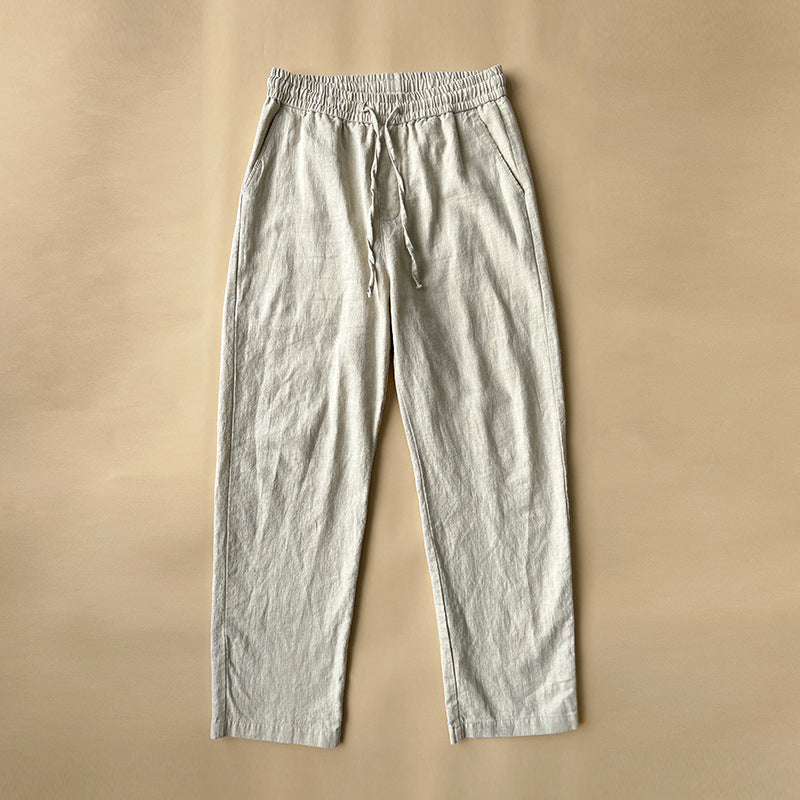 Men's Summer Linen Pants | Elastic Waist | Breathable