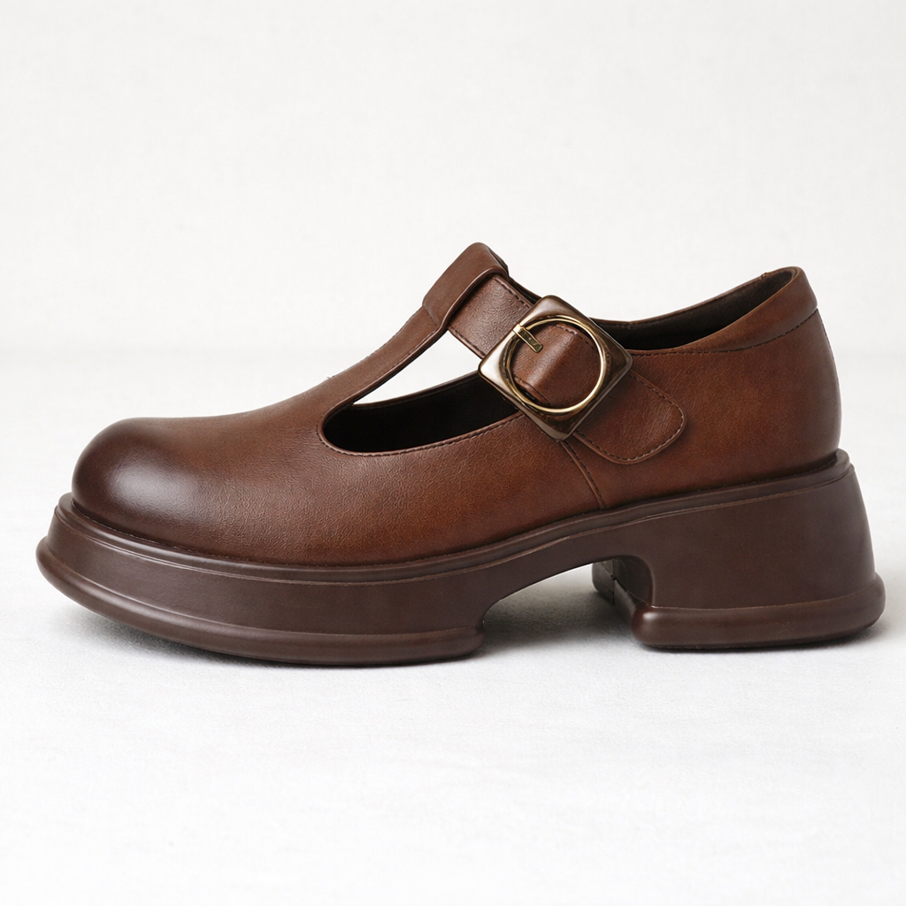 Women's Mary Jane Shoes | Platform Block Heel, Buckle Strap