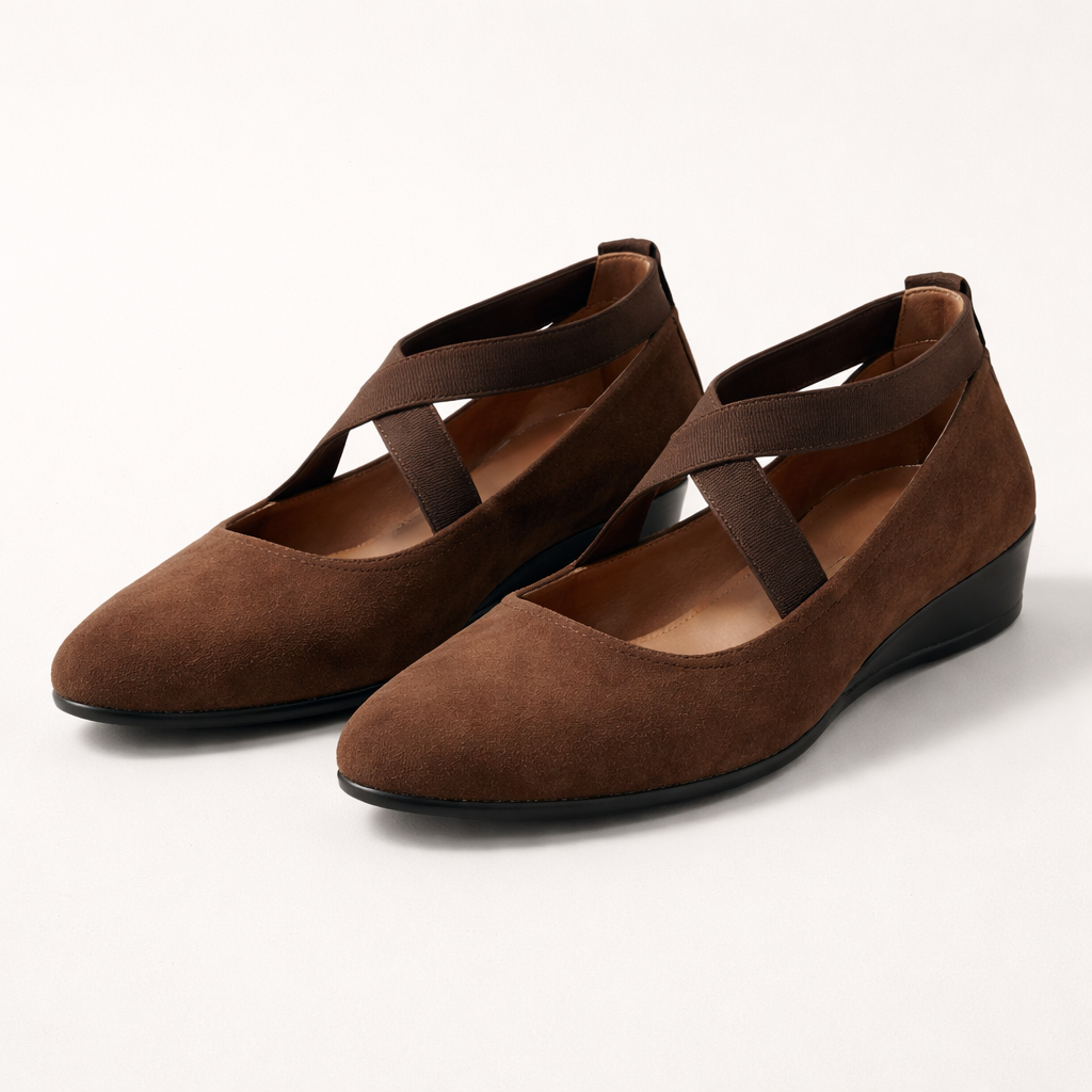Women's Wedge Flats | Orthopedic Support, Pointed Toe, Ankle Strap