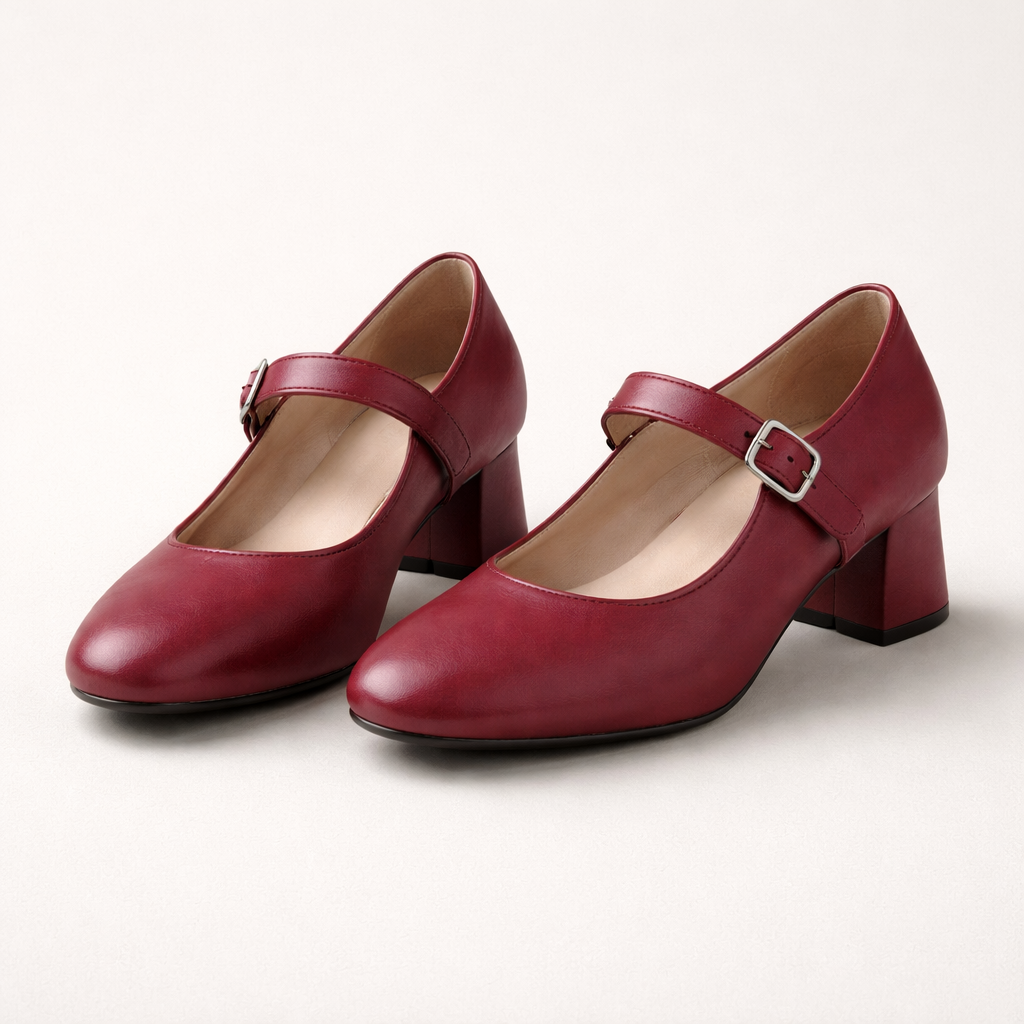 Women's Mary Jane Shoes | Block Heel, Leather Buckle | Comfort Fit