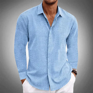 Men's Linen Shirt | Long Sleeves, Breathable | Lightweight Collared Shirt