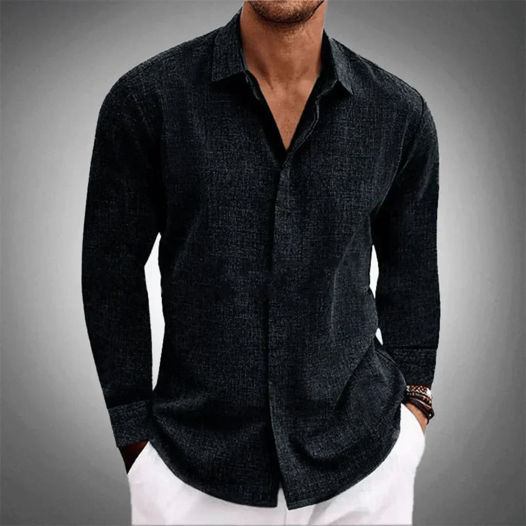 Men's Linen Shirt | Long Sleeves, Breathable | Lightweight Collared Shirt