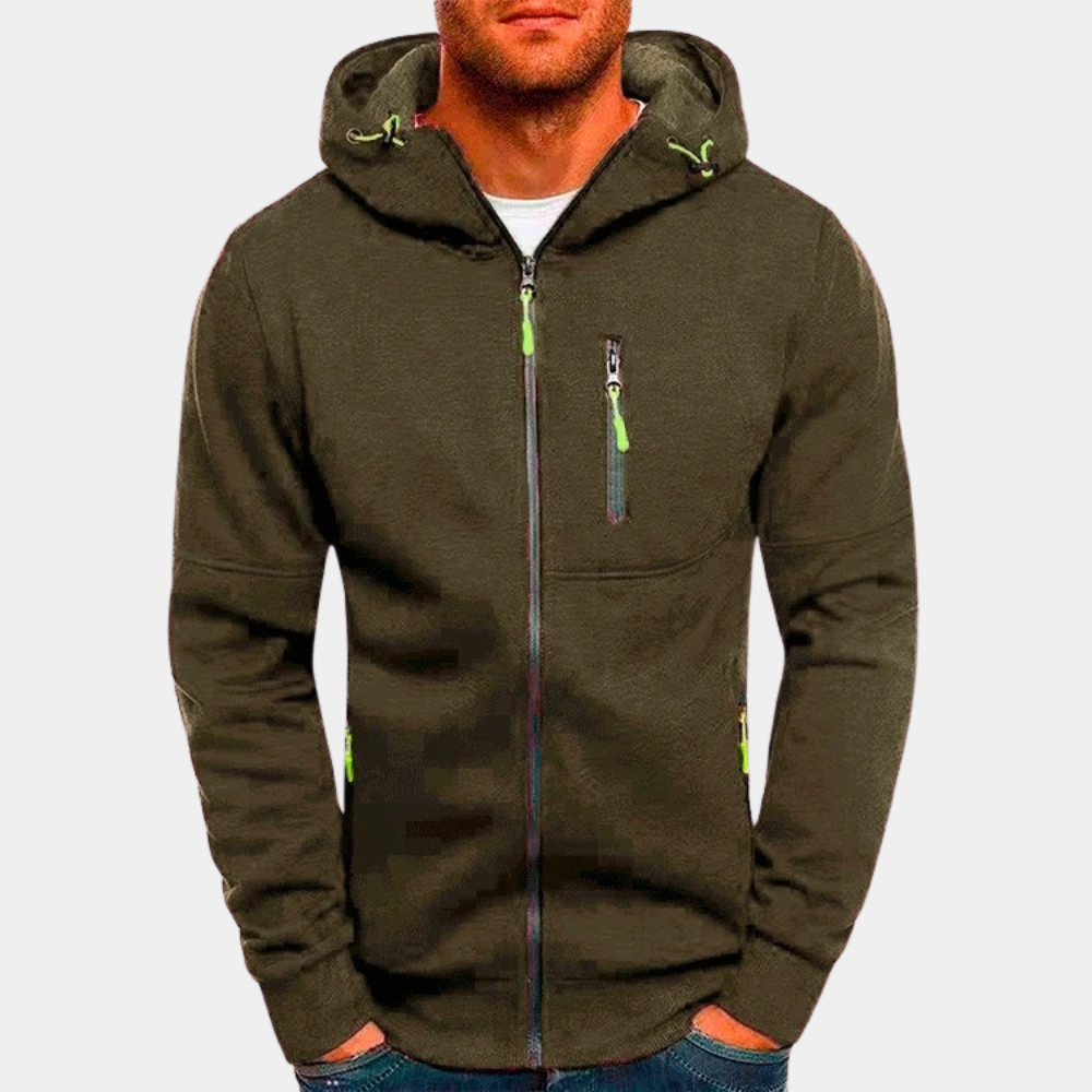 Men zip up hoodie relaxed fit casual everyday wear