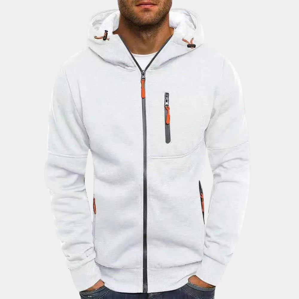 Men zip up hoodie relaxed fit casual everyday wear