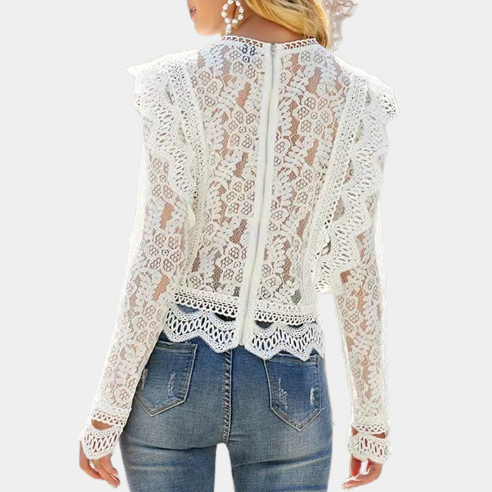 Lace Top | Women’s Sheer Style | Floral Elegant Blouse
