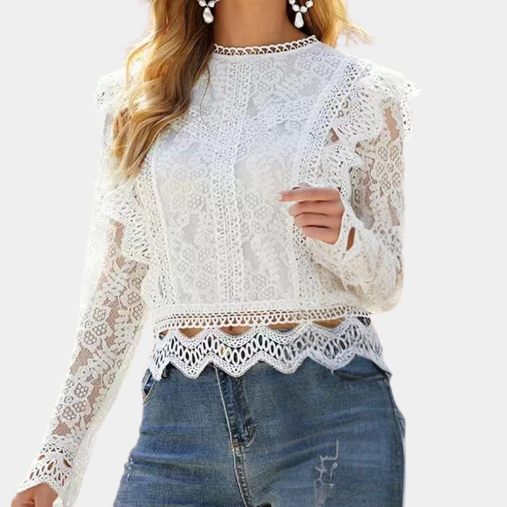 Lace Top | Women’s Sheer Style | Floral Elegant Blouse