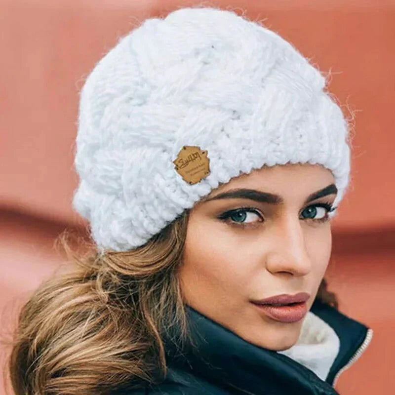 Women's Beanie | Chunky Cable Knit, Textured Pattern | Winter Hat