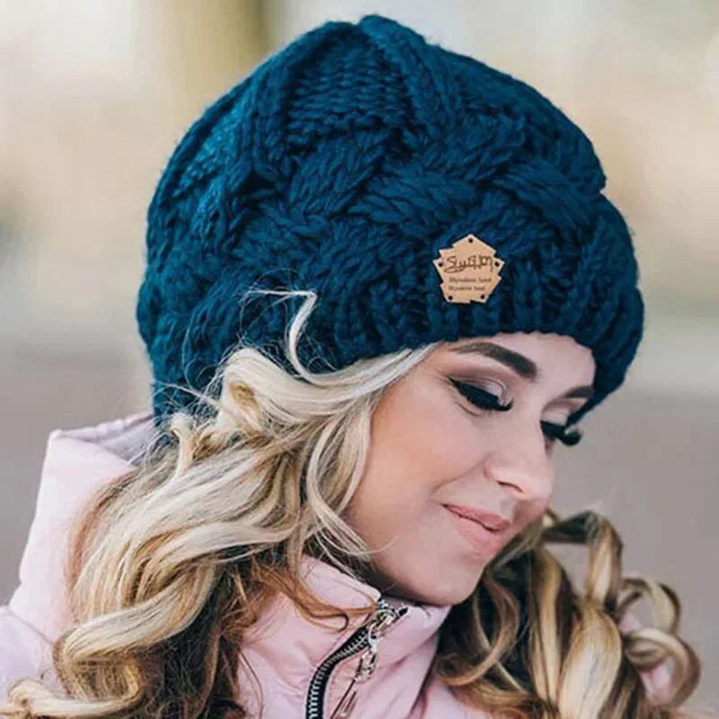 Women's Beanie | Chunky Cable Knit, Textured Pattern | Winter Hat