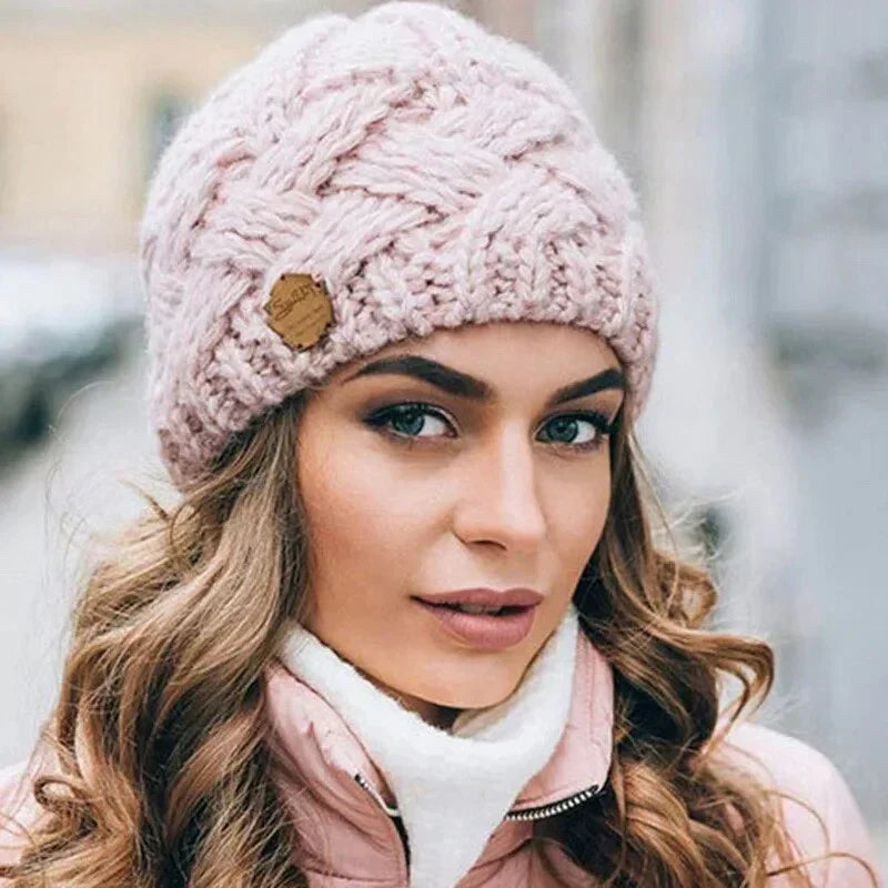 Women's Beanie | Chunky Cable Knit, Textured Pattern | Winter Hat
