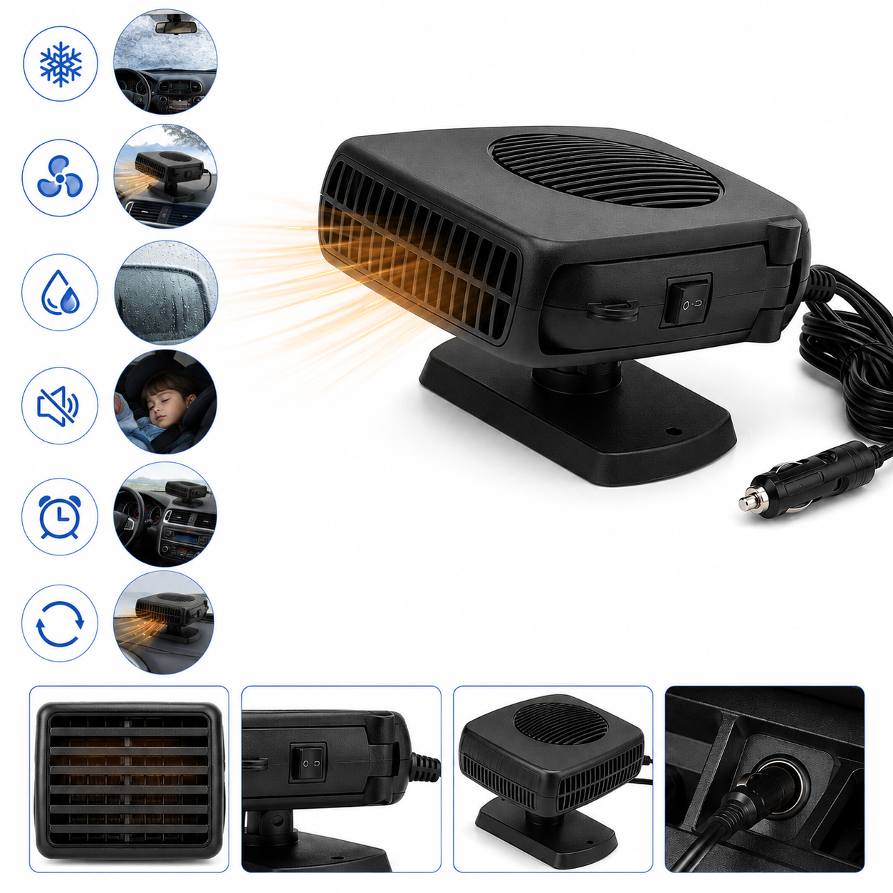 Car Heater 12V | Ceramic Fan | Defrost and Warmth