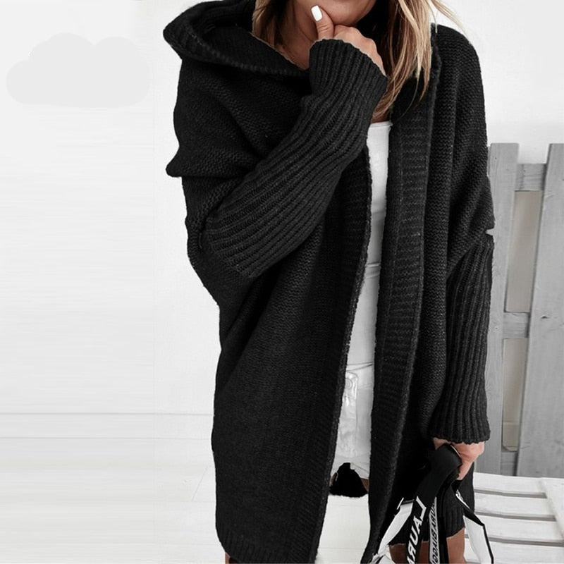 Women's Cardigan | Hooded, Soft Knit | Long Sleeve