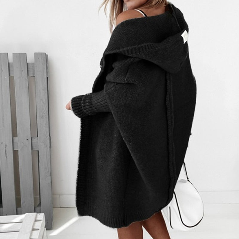 Women's Cardigan | Hooded, Soft Knit | Long Sleeve