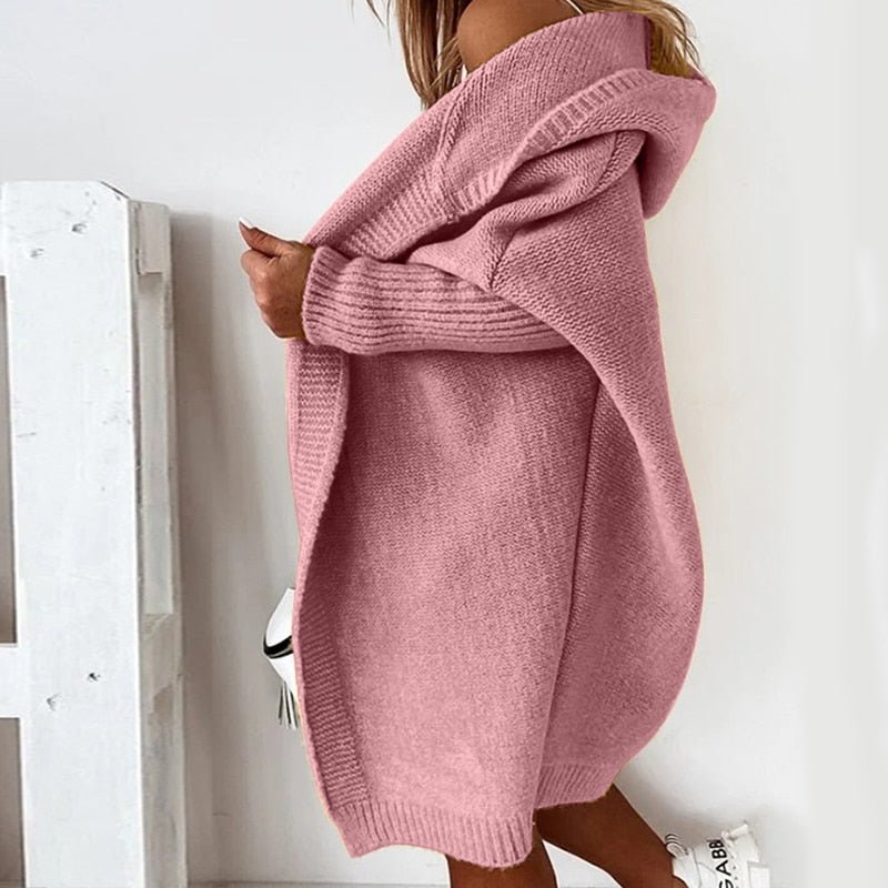 Women's Cardigan | Hooded, Soft Knit | Long Sleeve