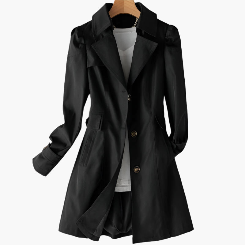 Women's Trench Coat | Long, Classic Button | Elegant Outerwear