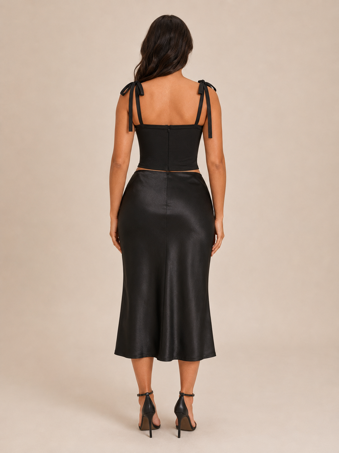 Mesh bustier - corset top | Women's, black | Adjustable straps