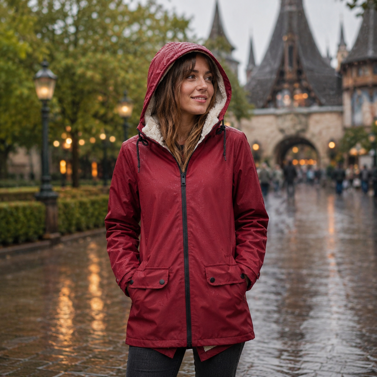 Women's Rain Jacket | Waterproof Windproof, Adjustable Hood