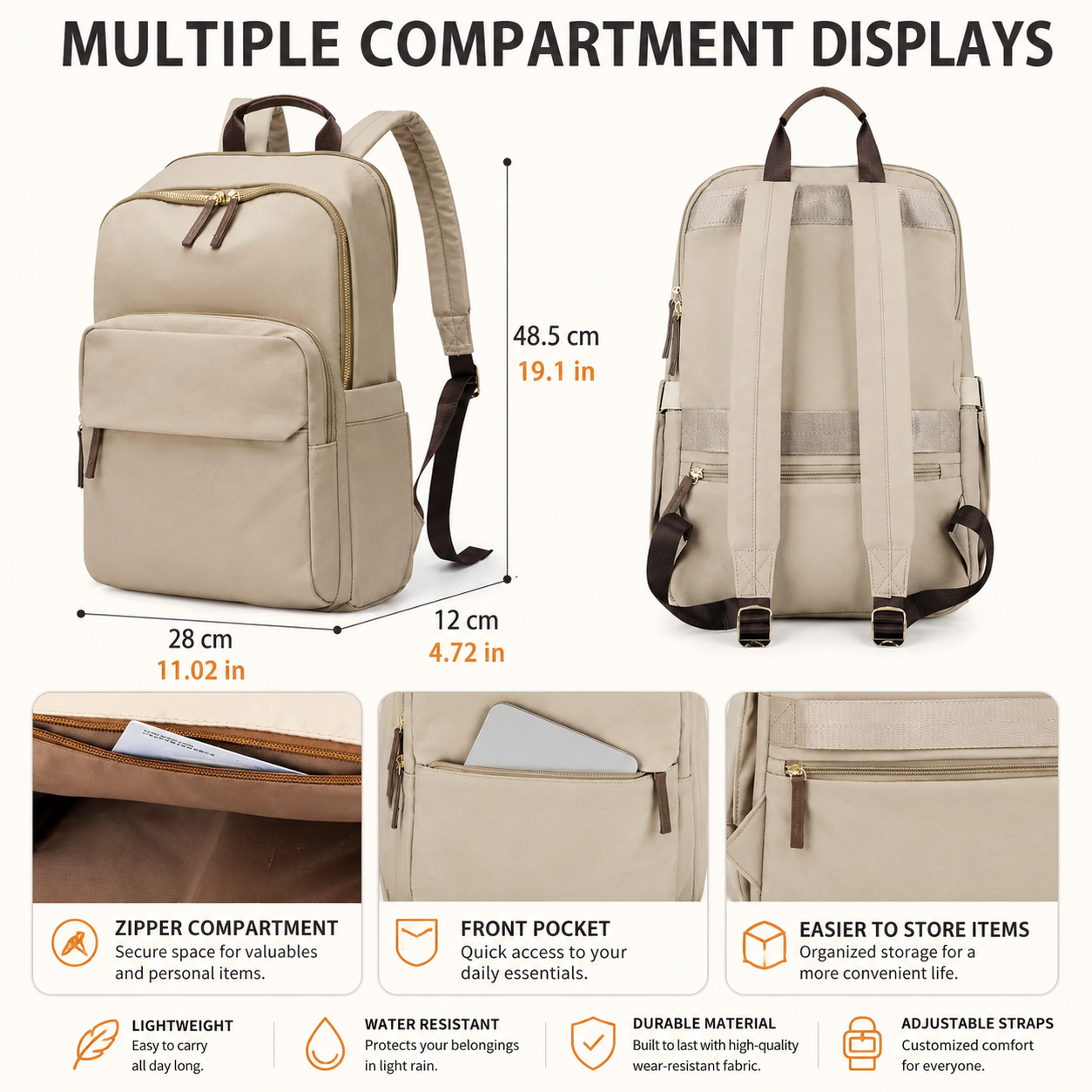 Backpack | Spacious 20-35L Capacity | Hiking & Travel
