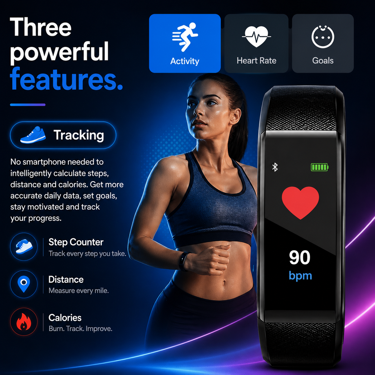 Smartwatch for Seniors with Health Functions | Fitness Tracker Watch with Large Display | HerzWacht