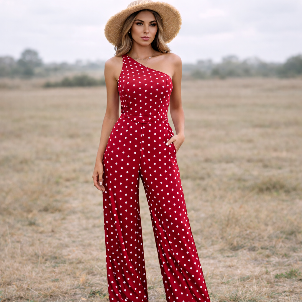 Polka Dot Dress | Asymmetrical Design | Lightweight Fabric