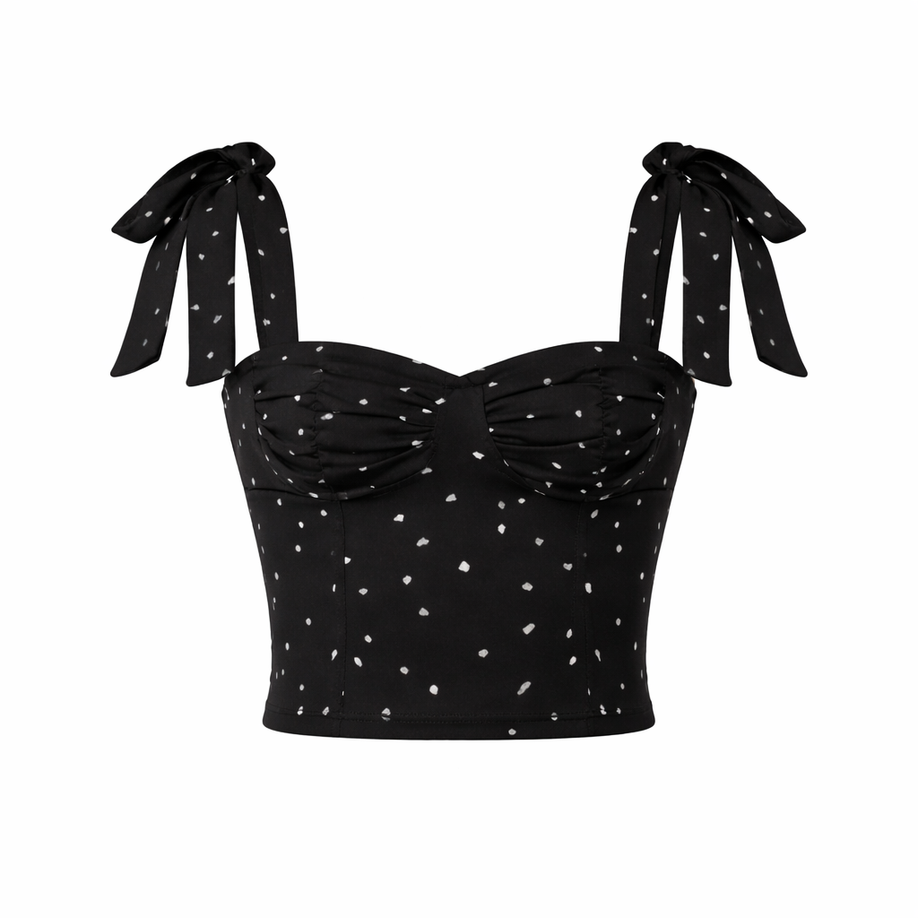 Women's Top | Polka Dot Blouse, Lightweight Fabric | Black