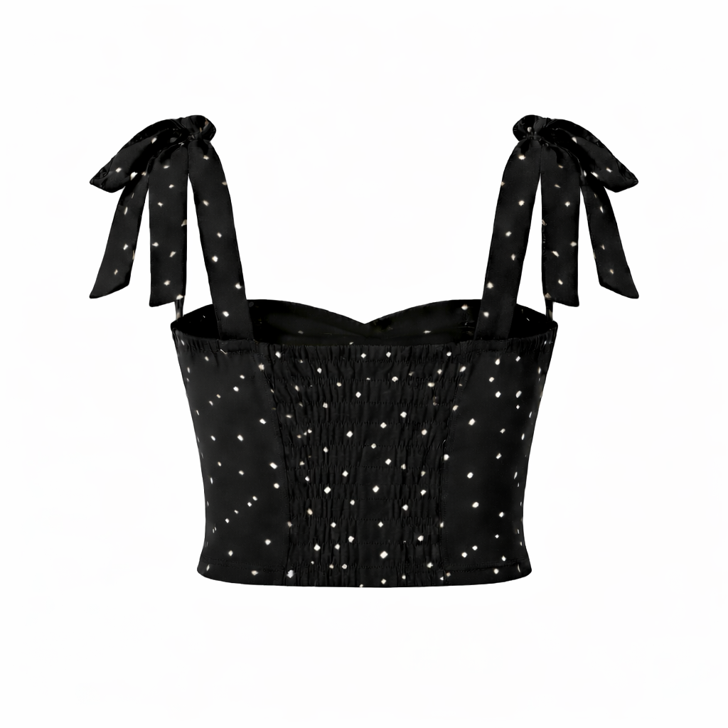 Women's Top | Polka Dot Blouse, Lightweight Fabric | Black