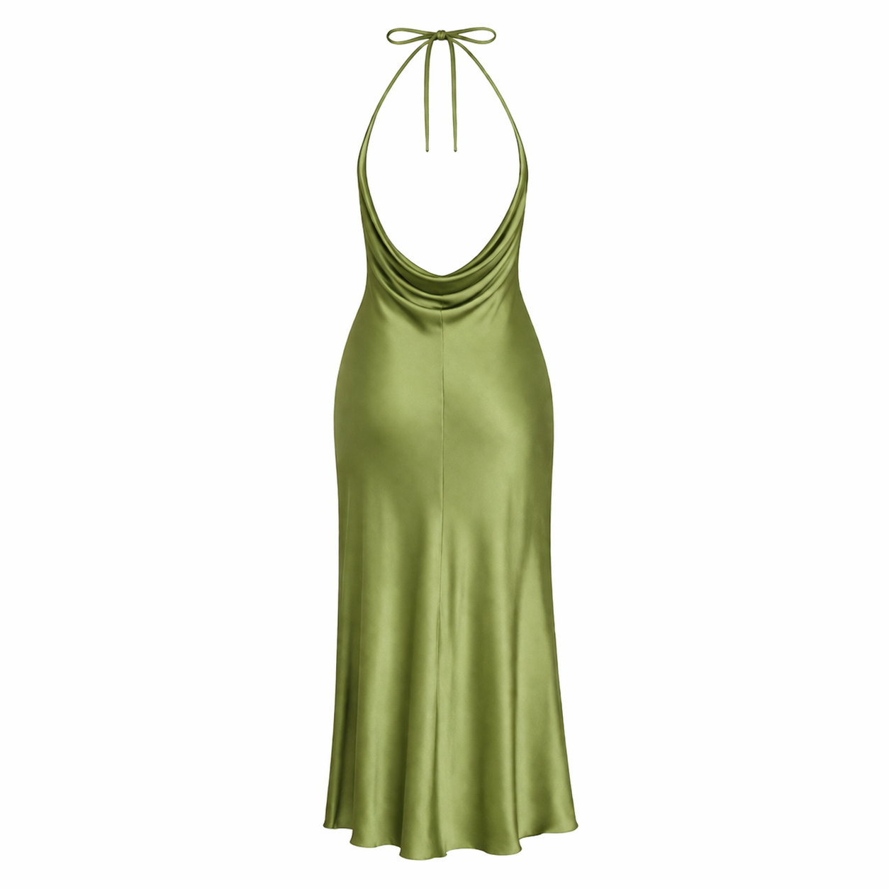 Evening Dress Women, Green Silk Fabric Elegant Style