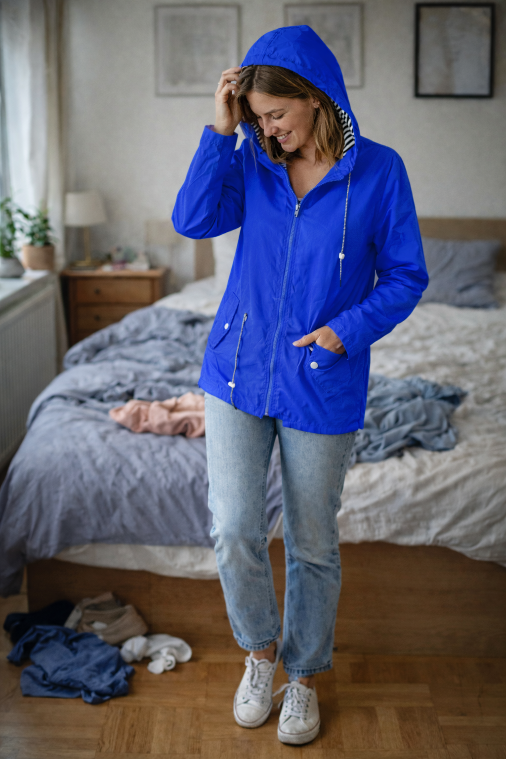 Women's Rain Jacket | Lightweight with Hood | Waterproof