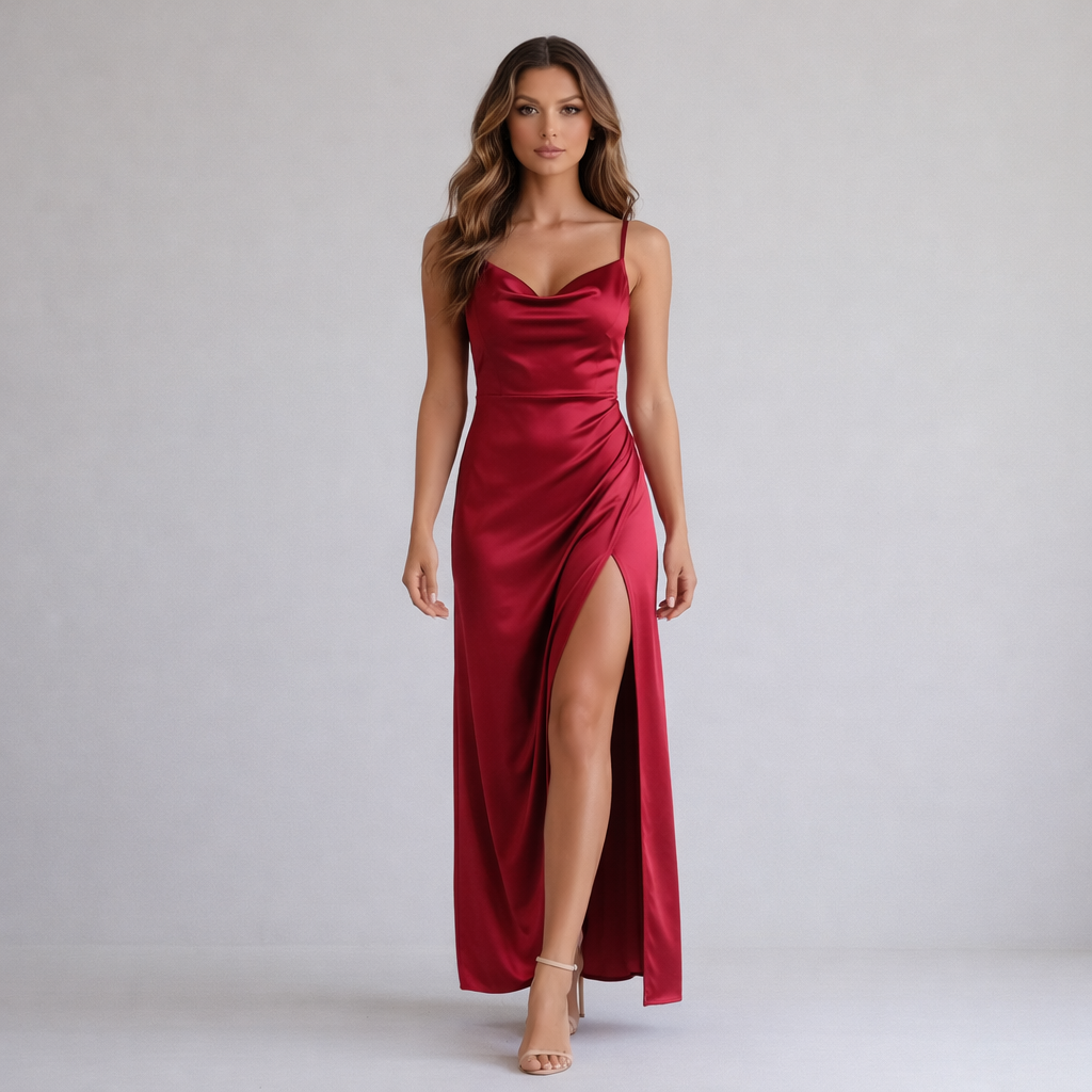 Silk Dress | Long Elegant Women's Dress | Side Slit