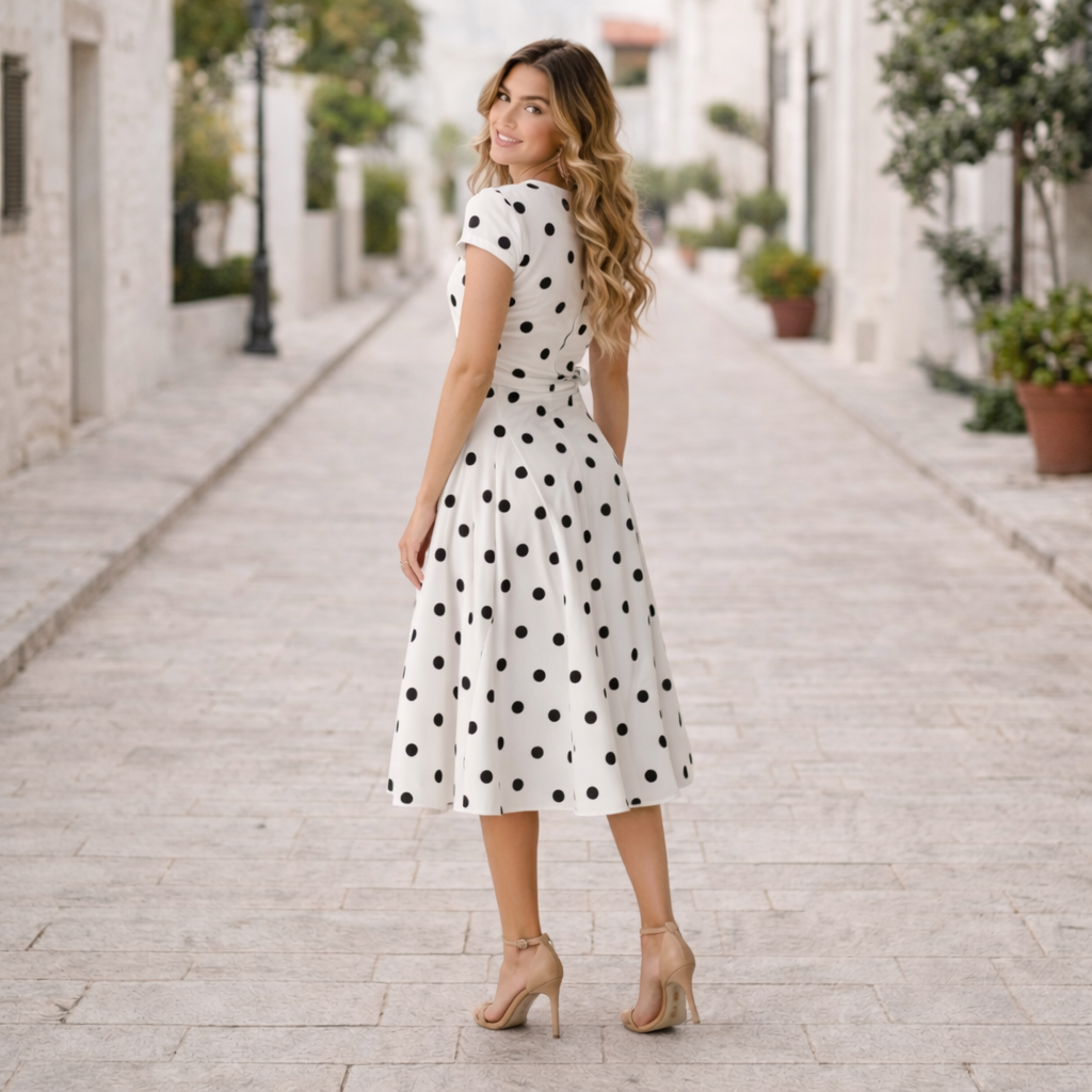 Polka Dot Dress - Elegant, Cheerful Style Summer Fashion